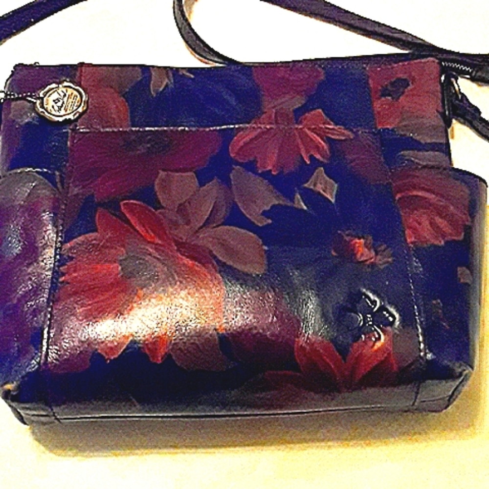 Patricia Nash vintage leather floral crossbody bag.